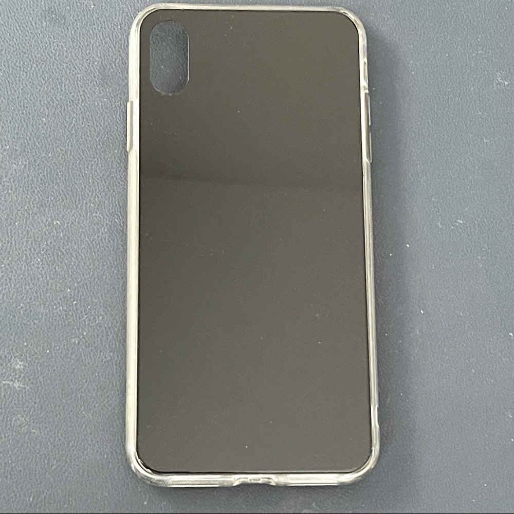 APPLE IPHONE XS MAX BLACK TEMPERED GLASS BACK CASE